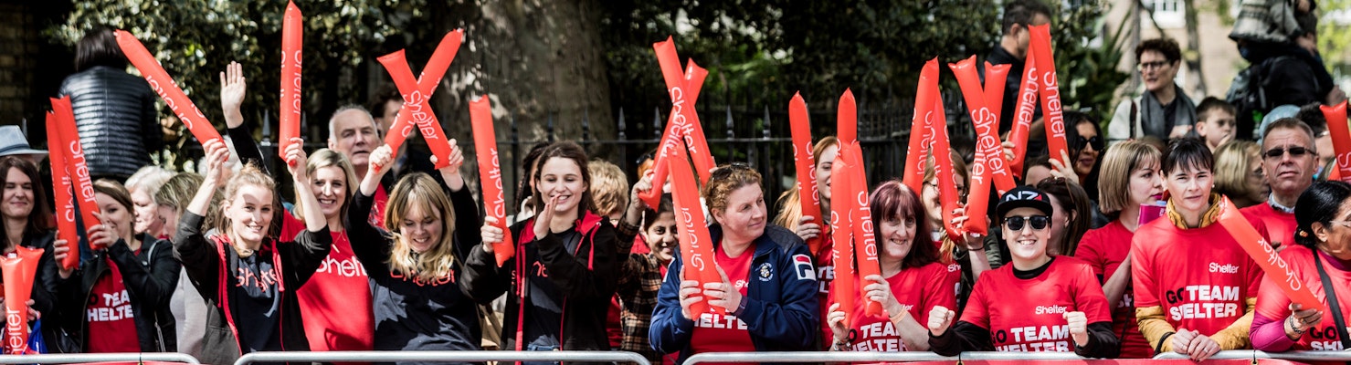 Shelter supporters cheering