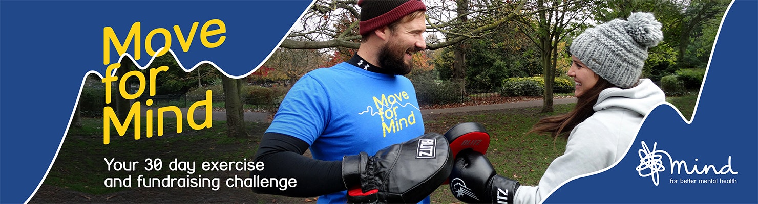 Move for Mind - people in park boxing training.