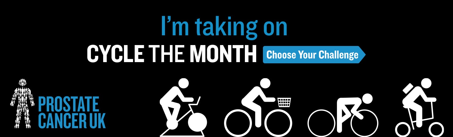 I'm taking on Cycle the Month: Choose your Challenge fundraising page header banner