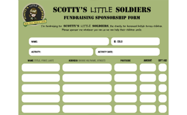 Image of Scotty's Little Soldier's Sponsorship Form