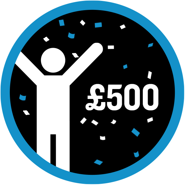 £500 raised icon
