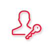 person outline with key icon
