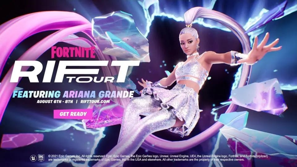 Ariana Grande's "Rift Tour" in Fortnite