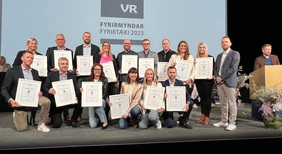 Guðný Helga Herbertsdóttir, forstjóri VÍS, tók á móti viðurkenningunni.