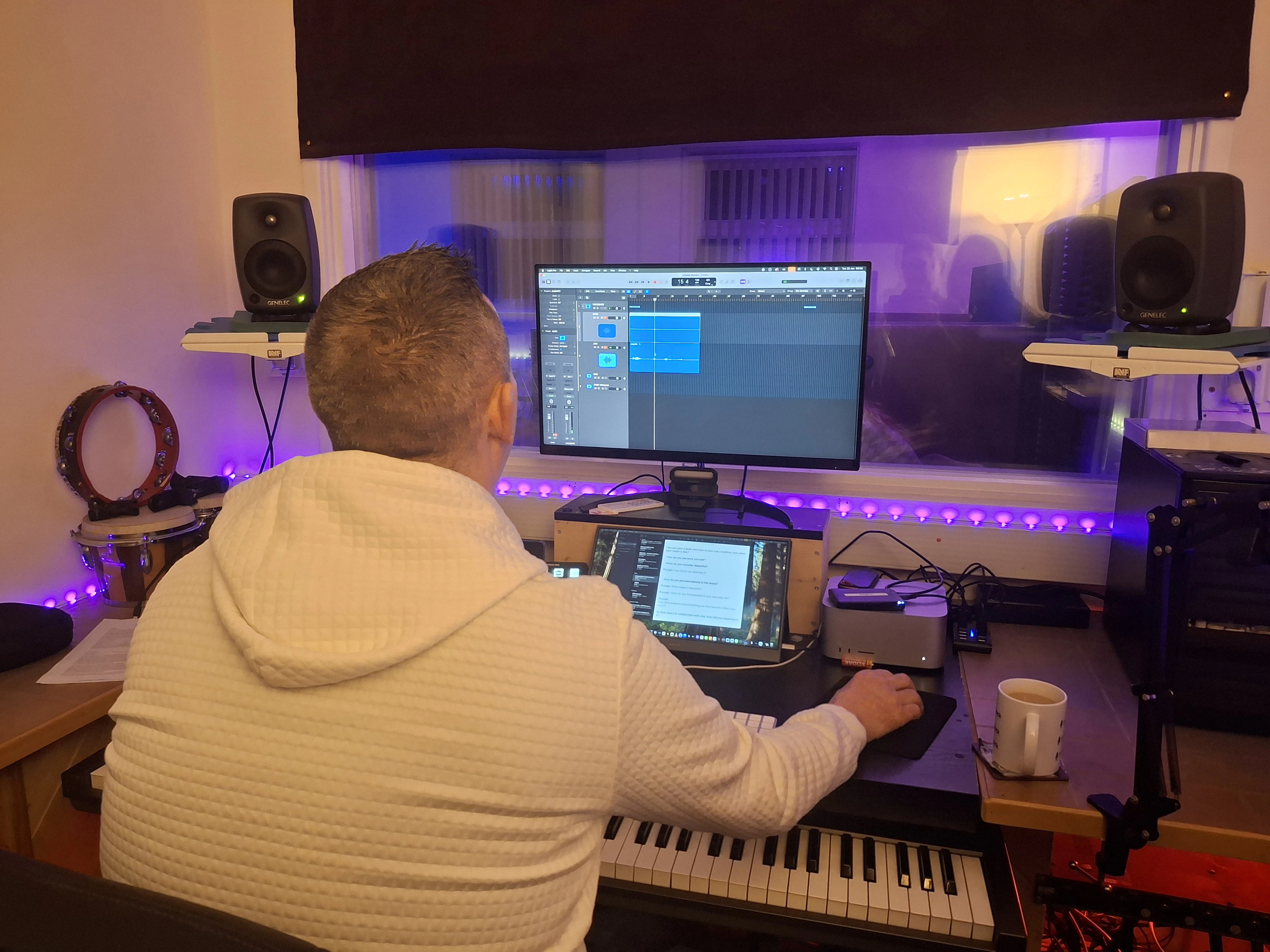 Audio producer Martin Fletcher from Arrow studio during the recordings.