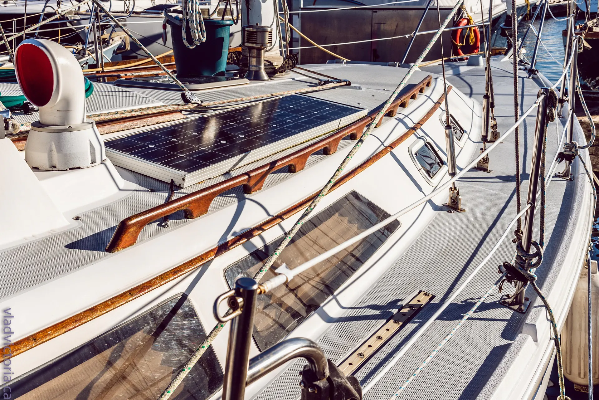 solar panels on a boat