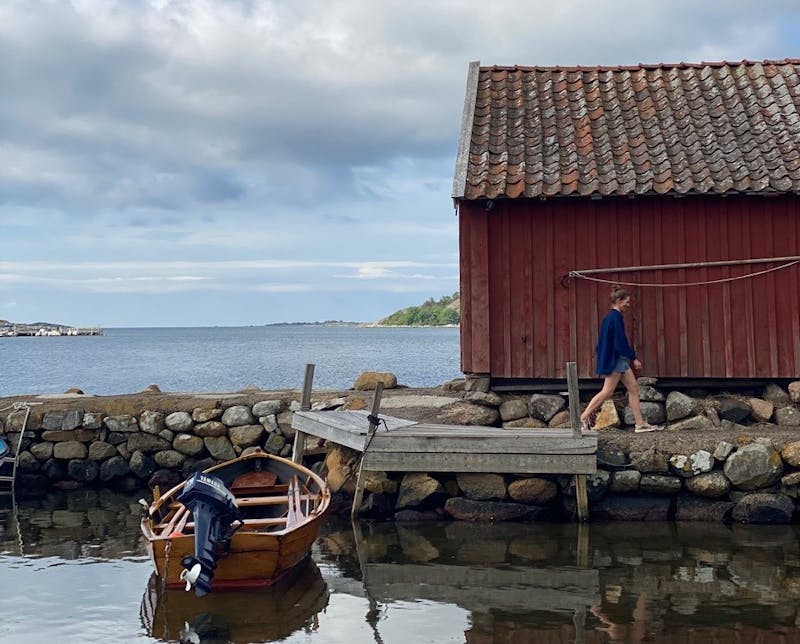 Ät vid en sjöbod på Cosa by the sea