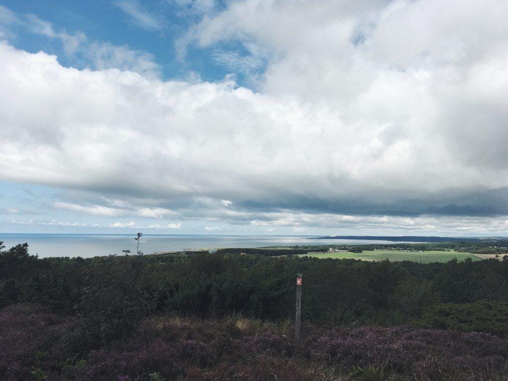 Från Skipås ser du både fält och hav