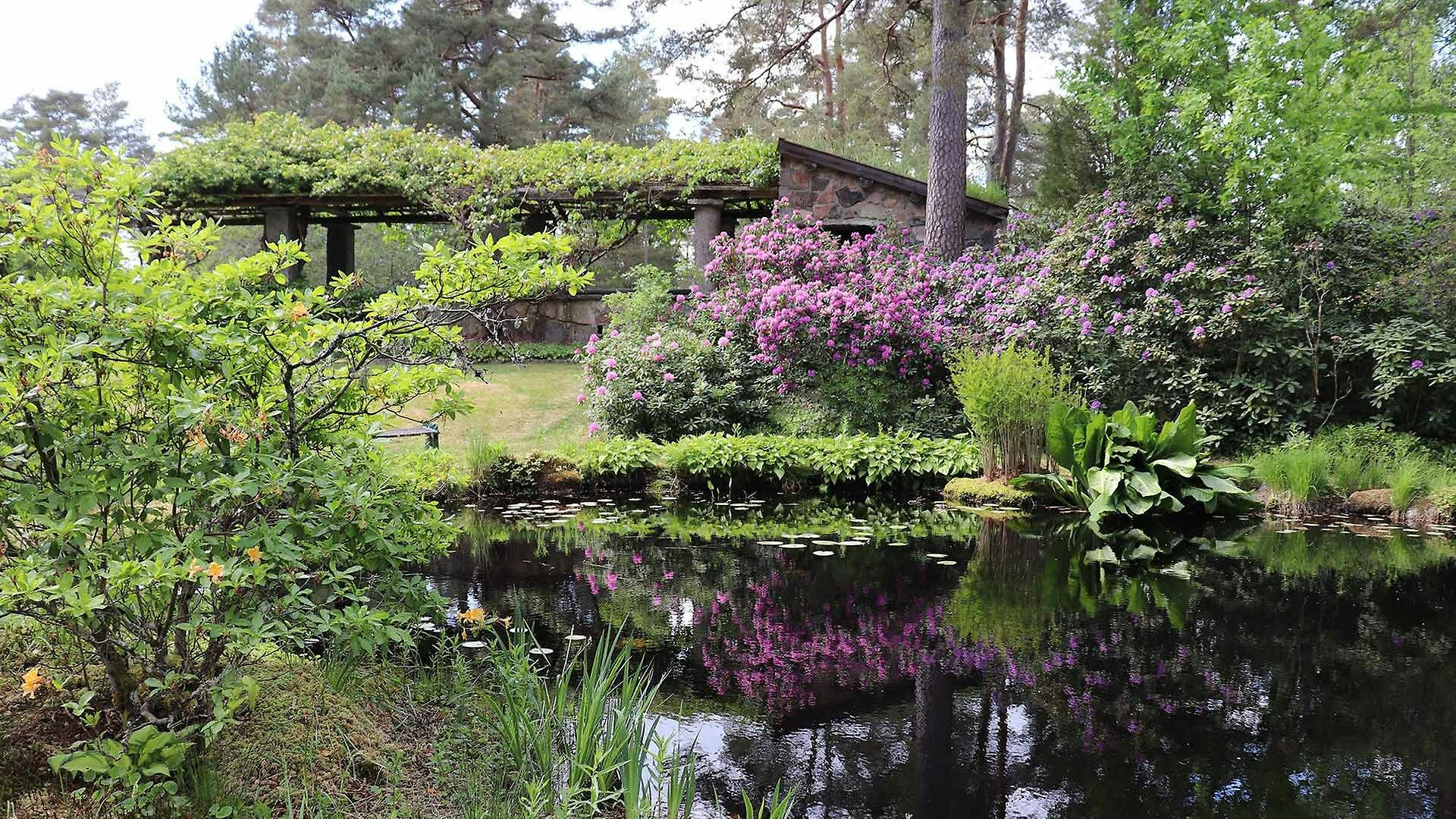 Vackra trädgården Vargaslätten i Halland