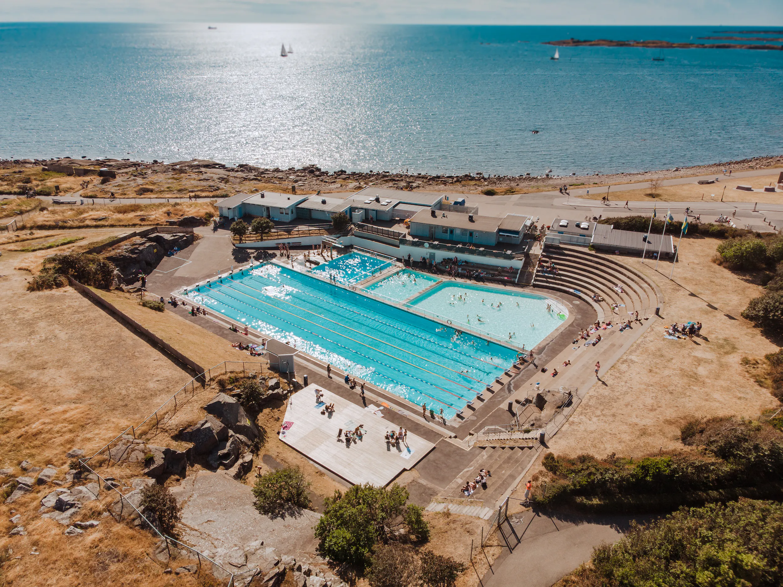 Översiktsbild på Simstadion i Varberg