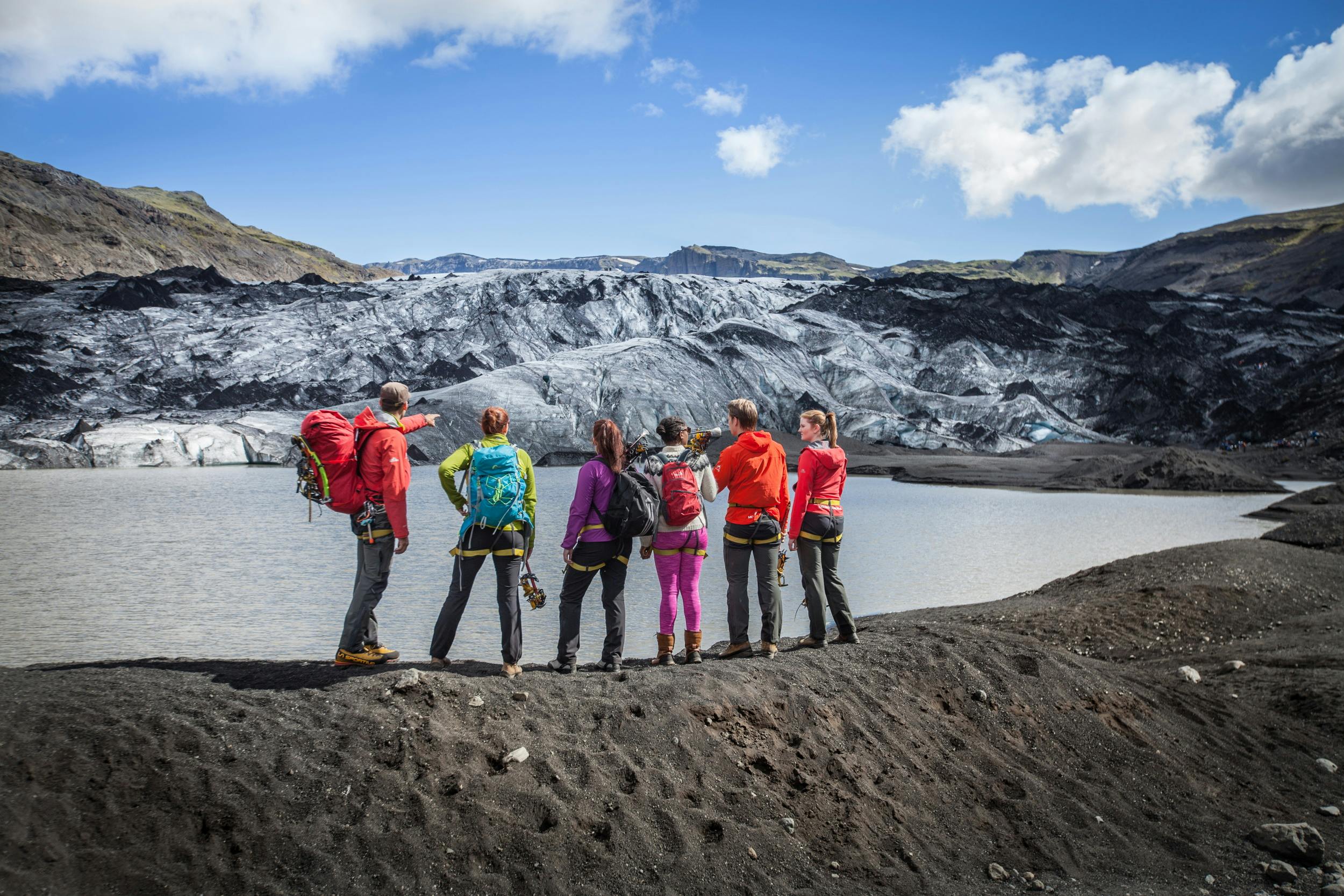 People Glacial walking