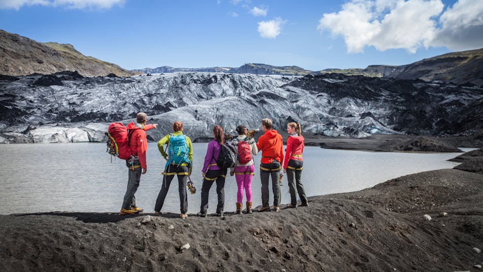 People Glacial walking