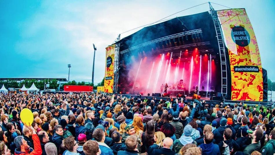 People gathered on Secret Solstice festival in Iceland in 2019