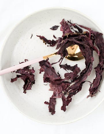 dried dulse on a plate 