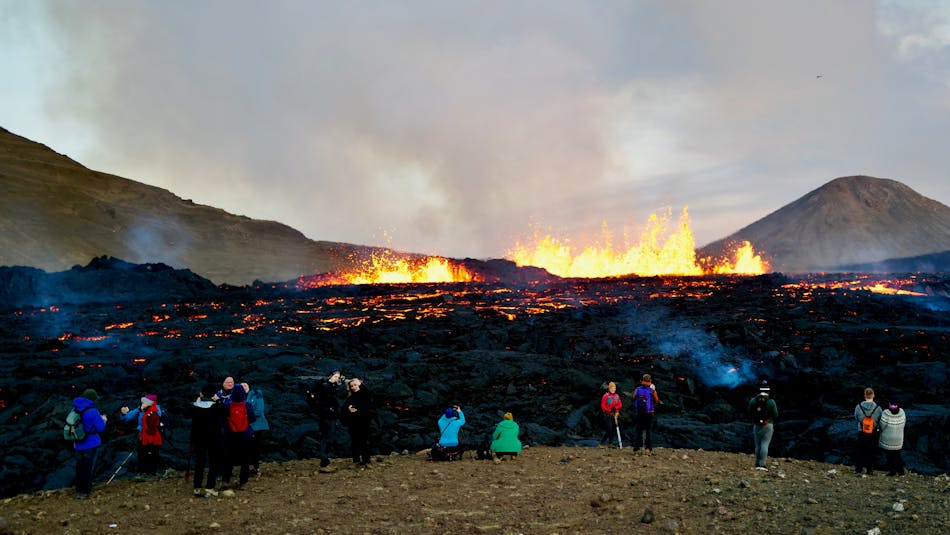 Feeling the heat at Iceland's latest eruption.