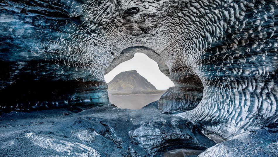 Ice cave in South Iceland