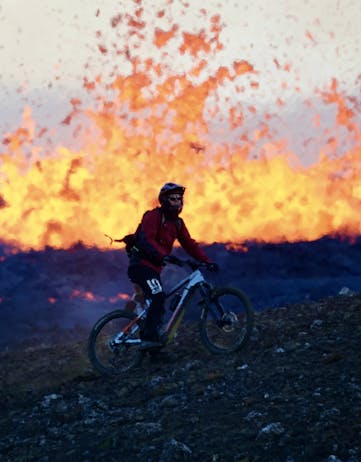 Biking to Fagradalsfjall Volcano