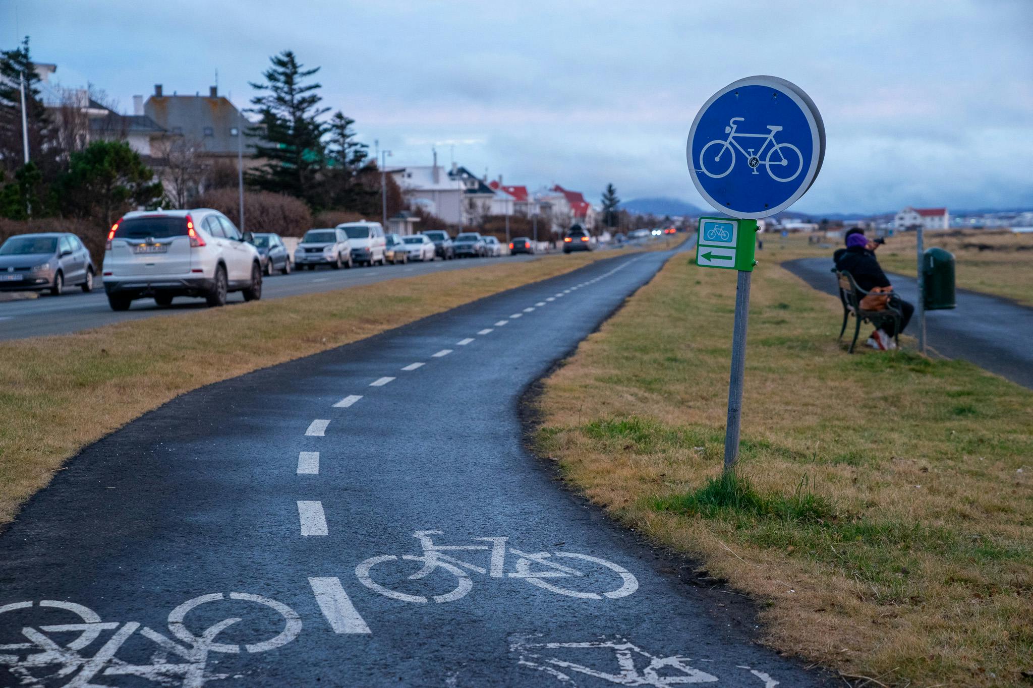 Bike path in Reykjavík