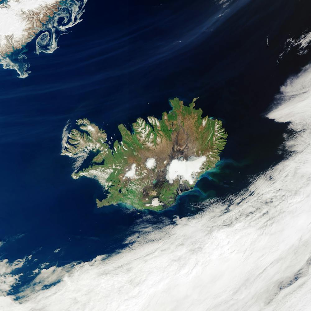 Satelite image of Iceland