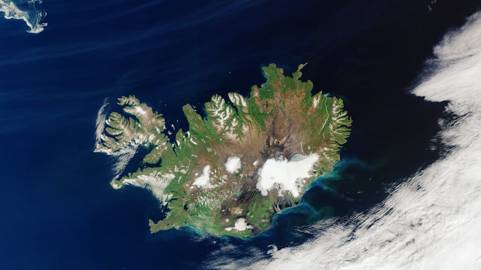 Sattelite image of Iceland