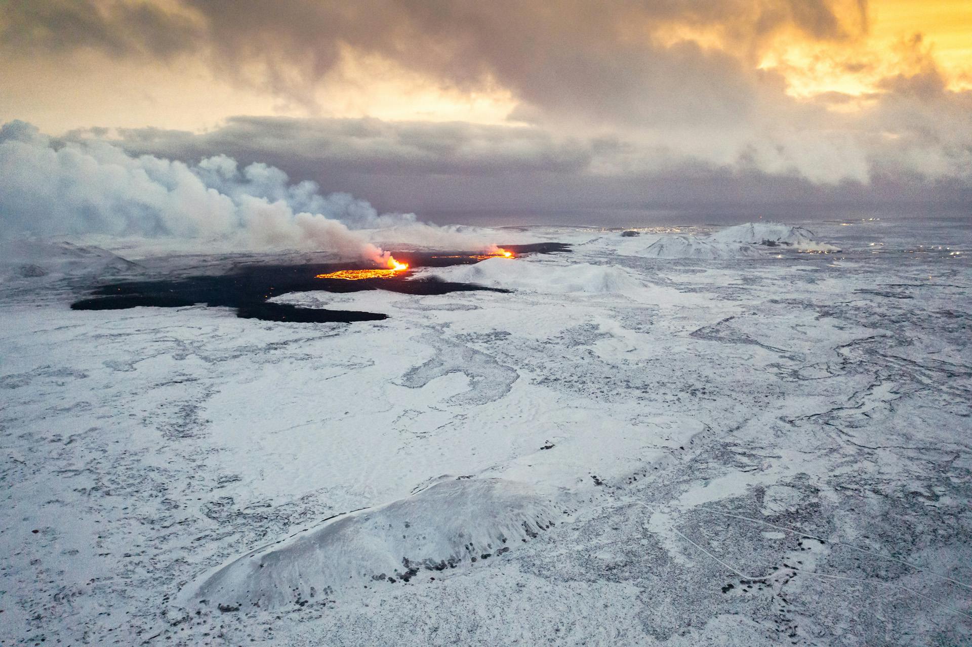 Volcanic eruption on Reykjanes peninsula in December 2023