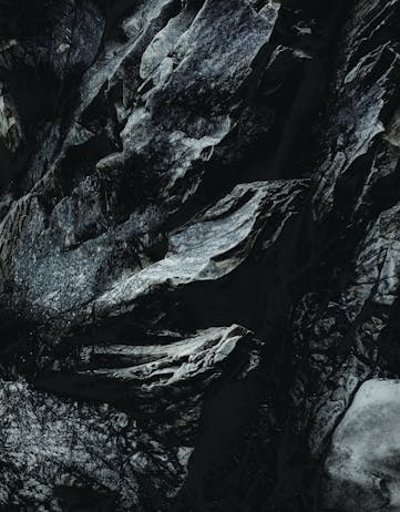 Black lava with a silvery crust