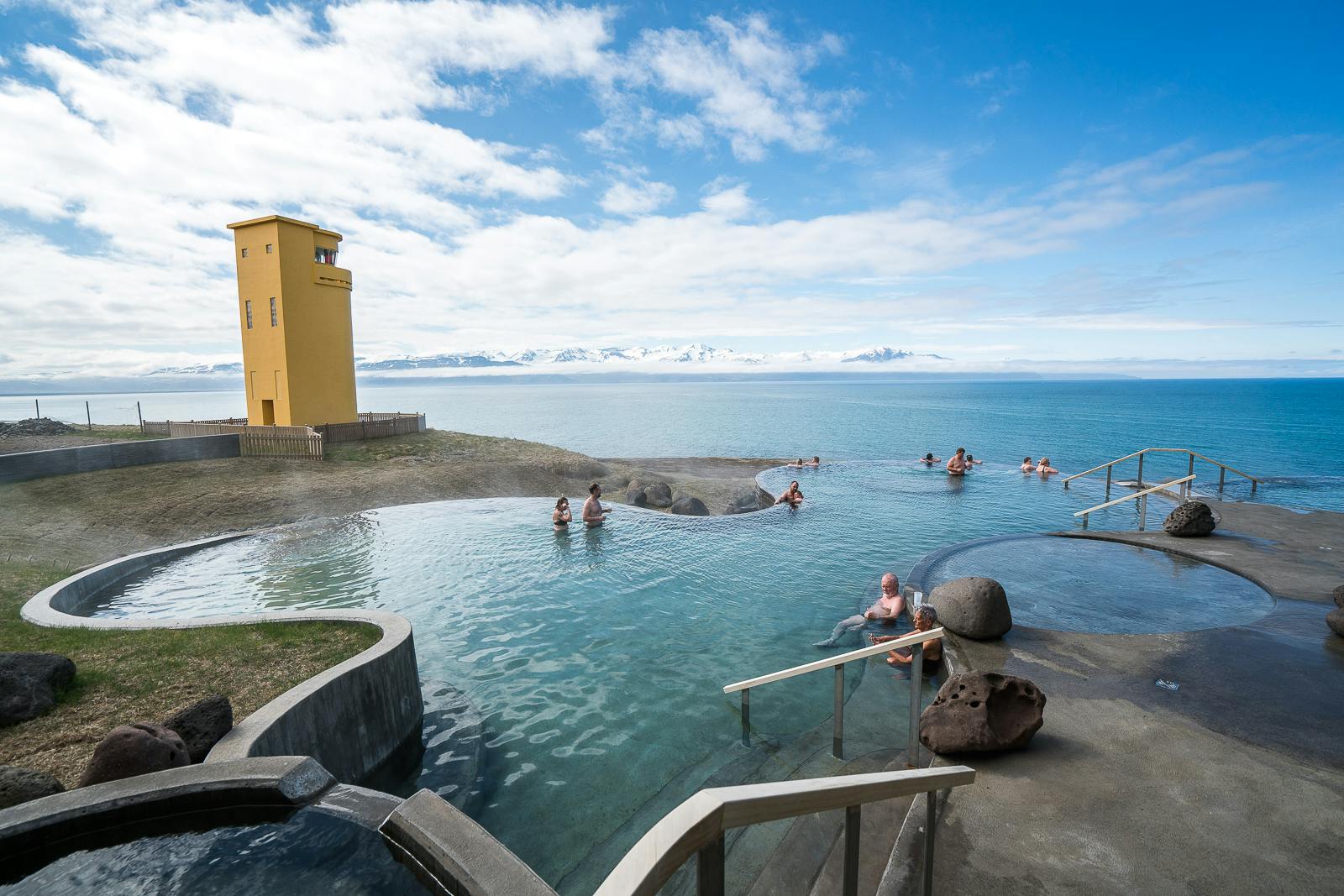 Relaxing at GeoSea in Húsavík