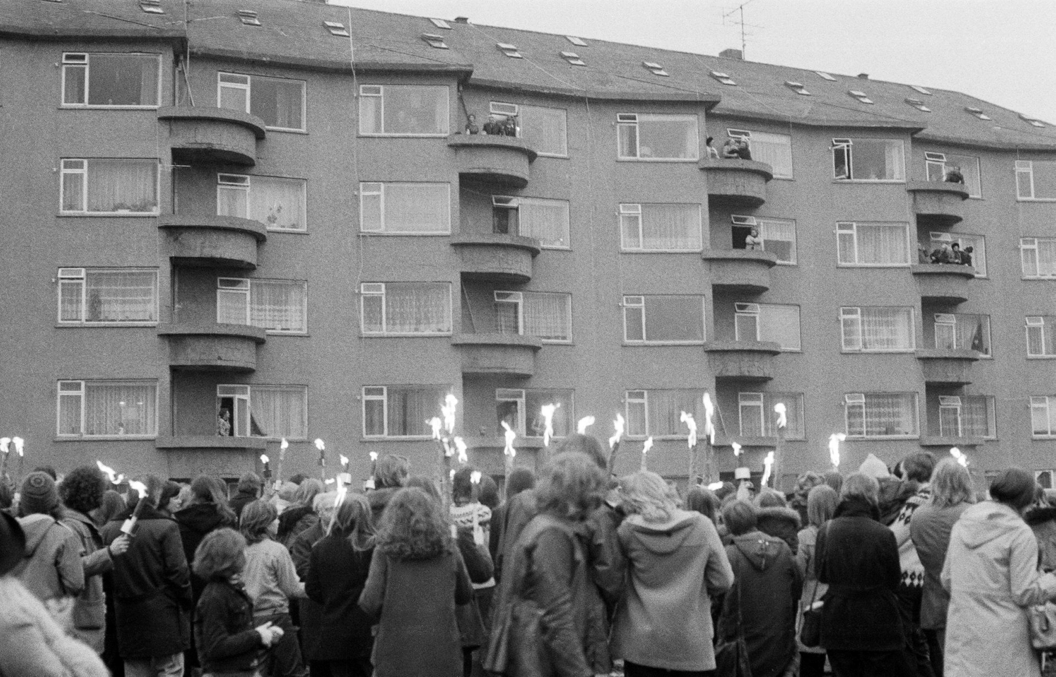 On his 85th birthday, in 1974, fans gathered outside his home in Reykjavík.