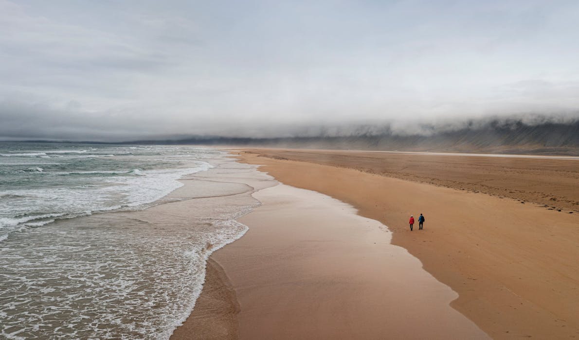 The red sand beaches at Rauðisandur, Westfjords, Iceland.