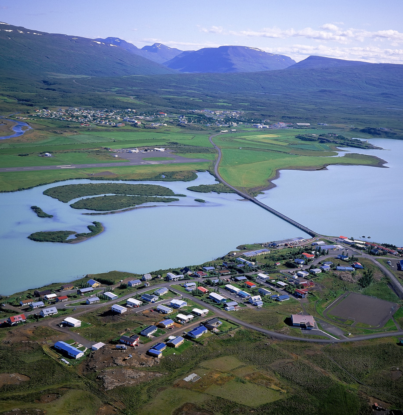 Aerial view of the town Egilsstaðir