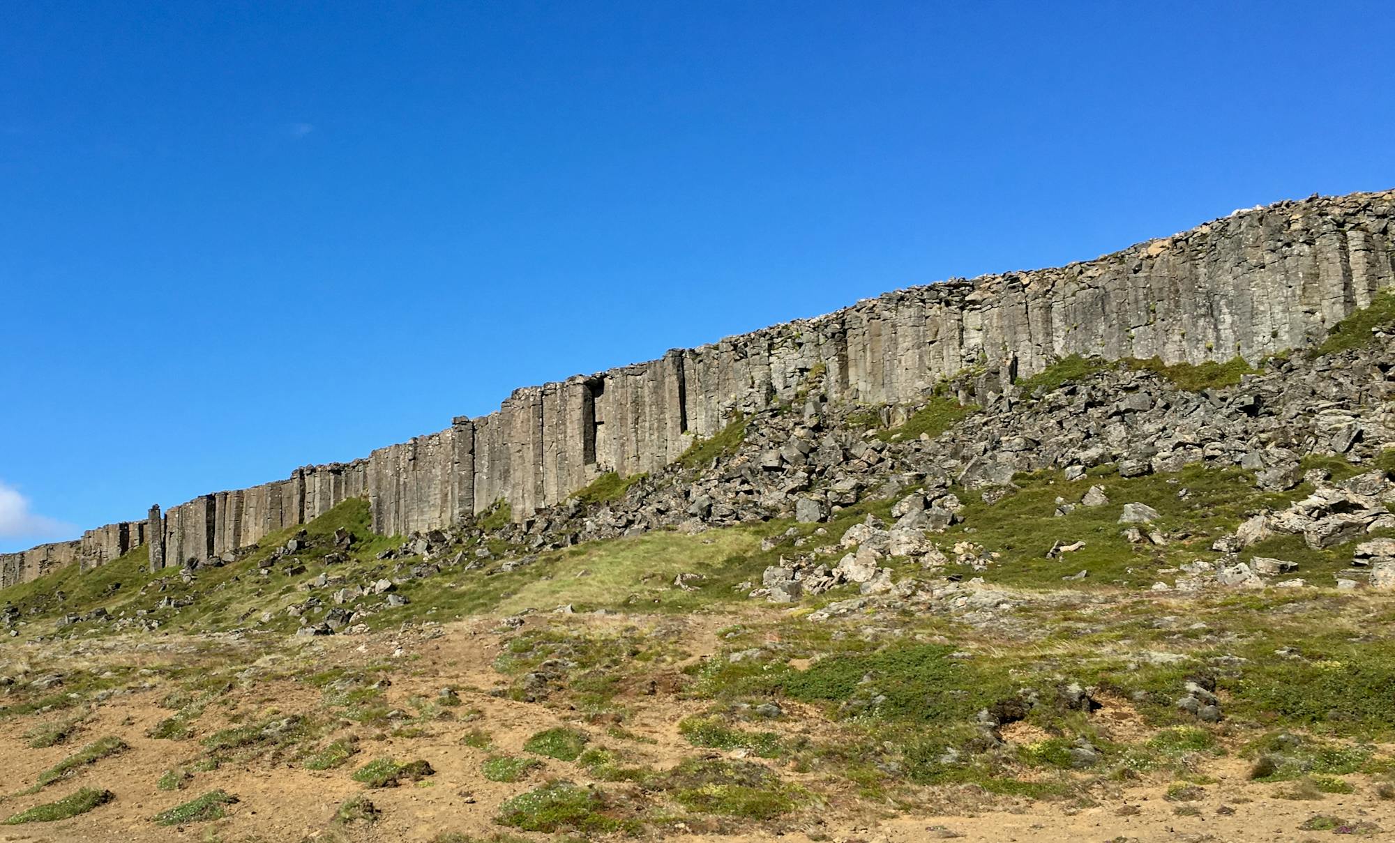 A wall of basalt columns