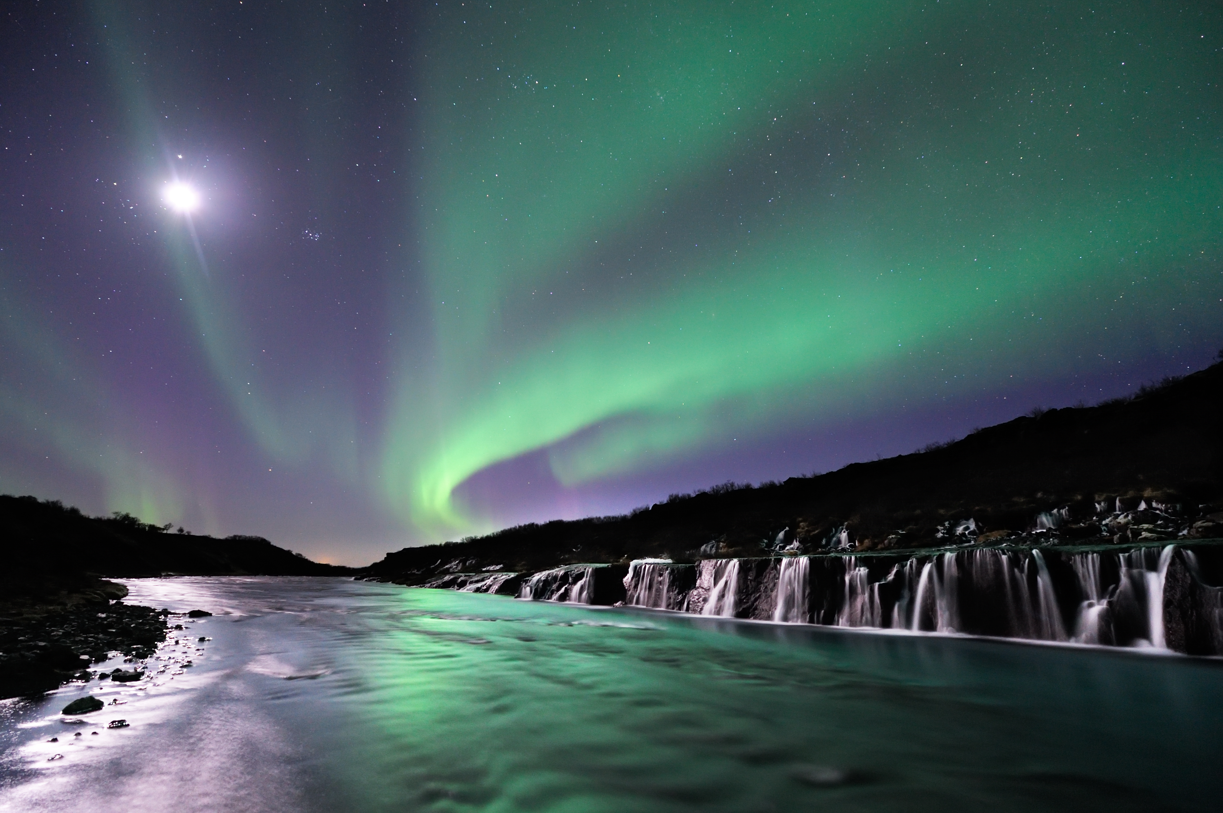 Hraunfossar Waterfall