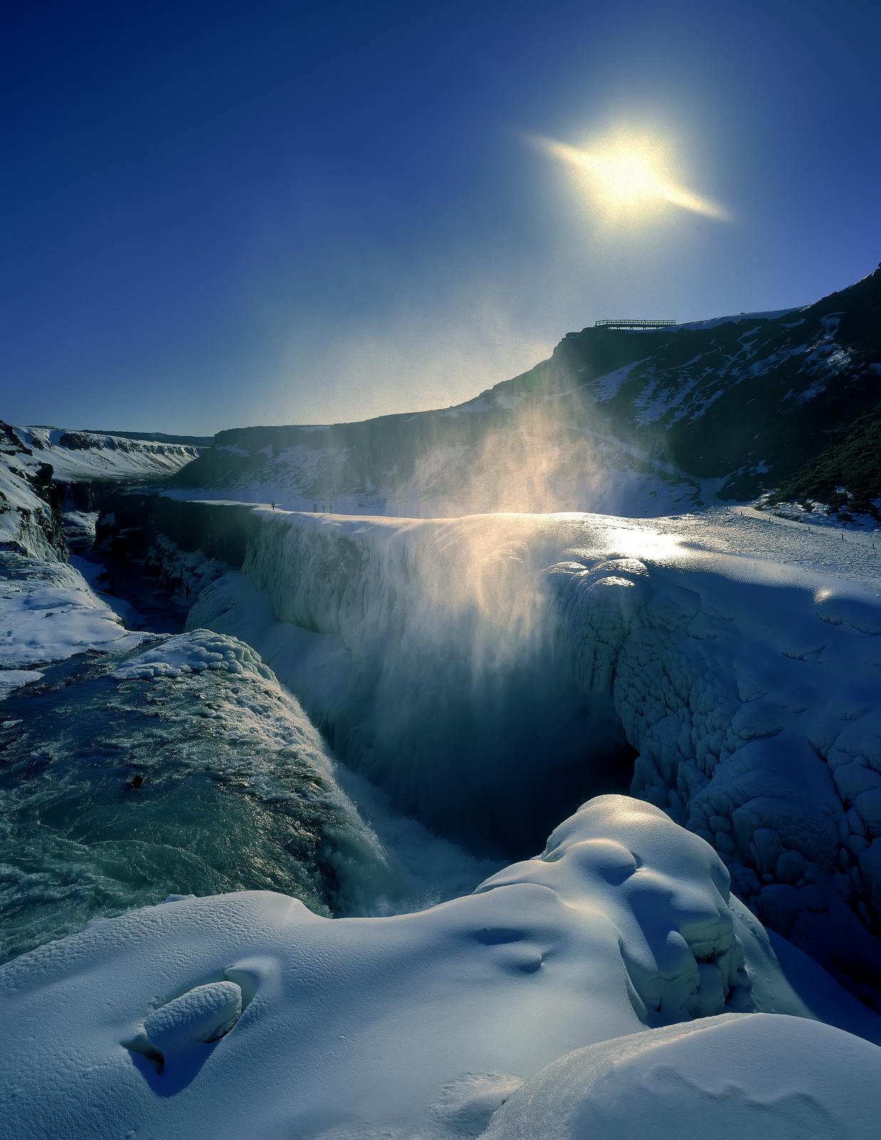 Gullfoss waterfall in winter