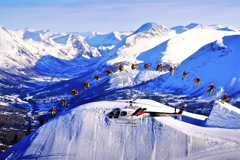 Skiing at Icalandic winter games