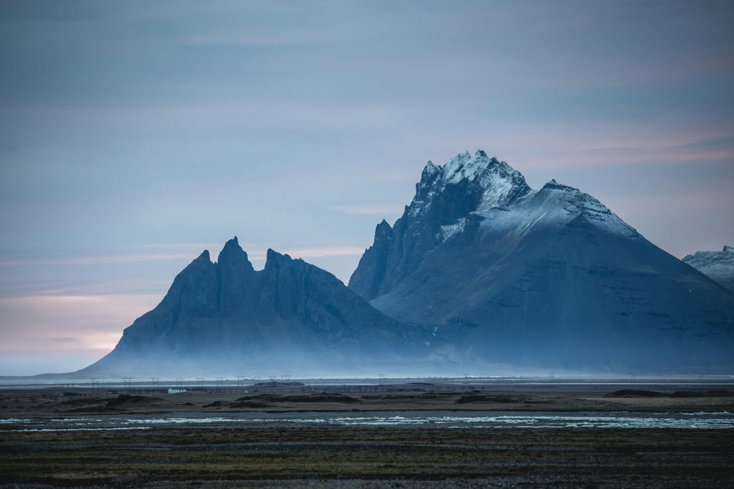 A Batman-shaped mountain with three pointy peaks