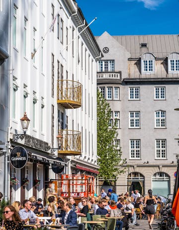 Streetlife in Reykjavik in summer