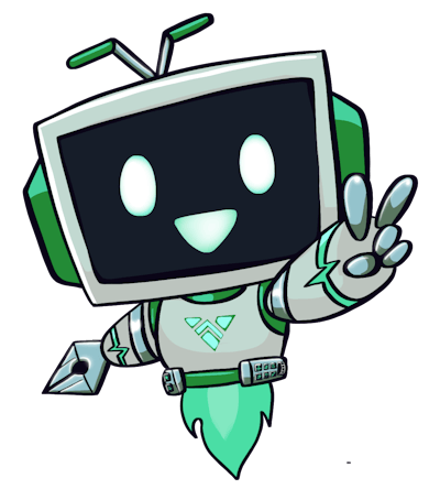 playful green robot