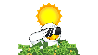 Illustrated White Duck Salutes Sunglasses Pool of Money Sun