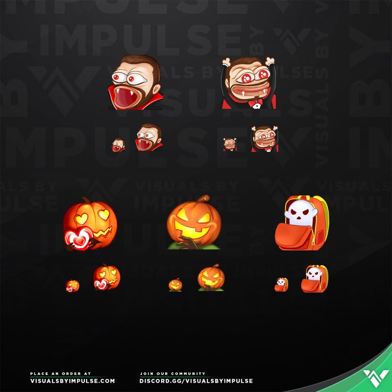 Five Illustrated CouRageJD Twitch Emotes