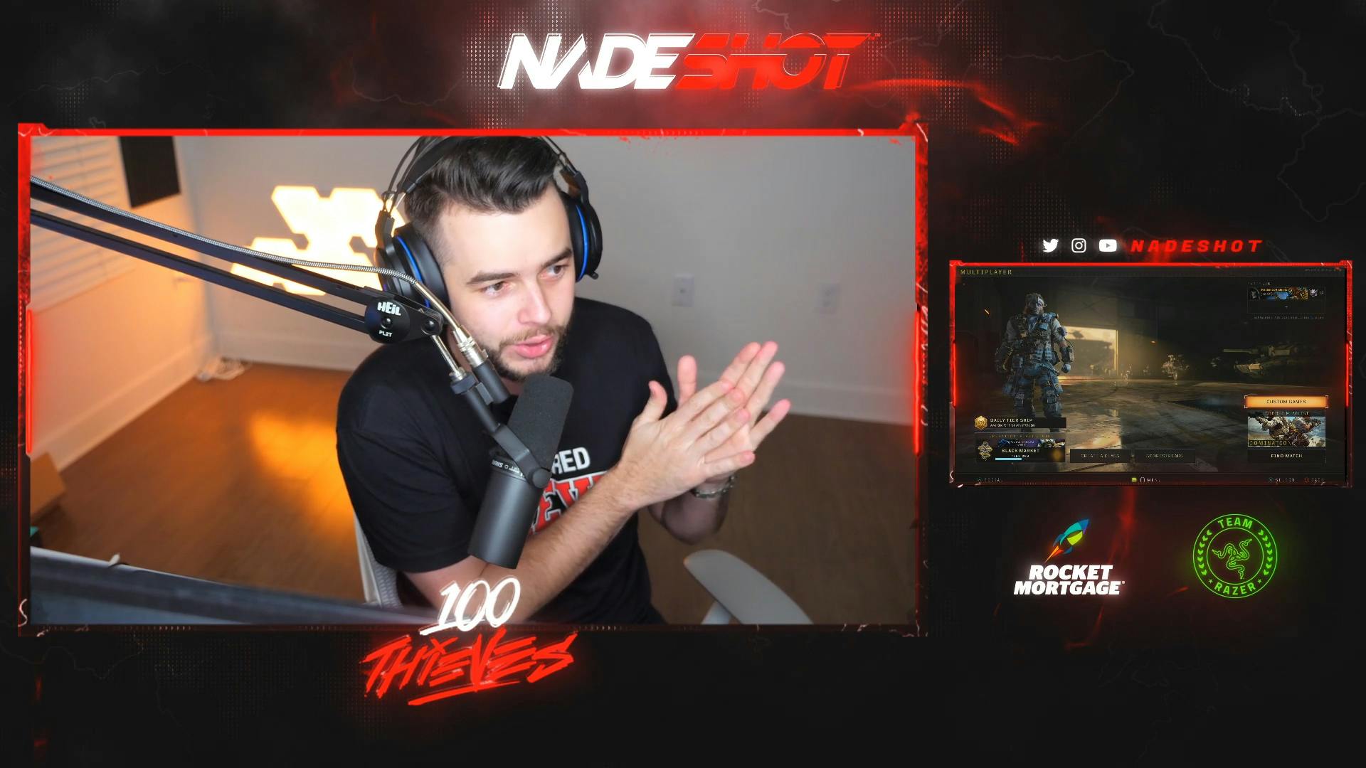 Nadeshot Streaming With Red Overlays