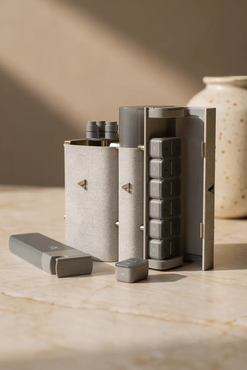 Nexus unit open beside its Med Pods on a marble counter