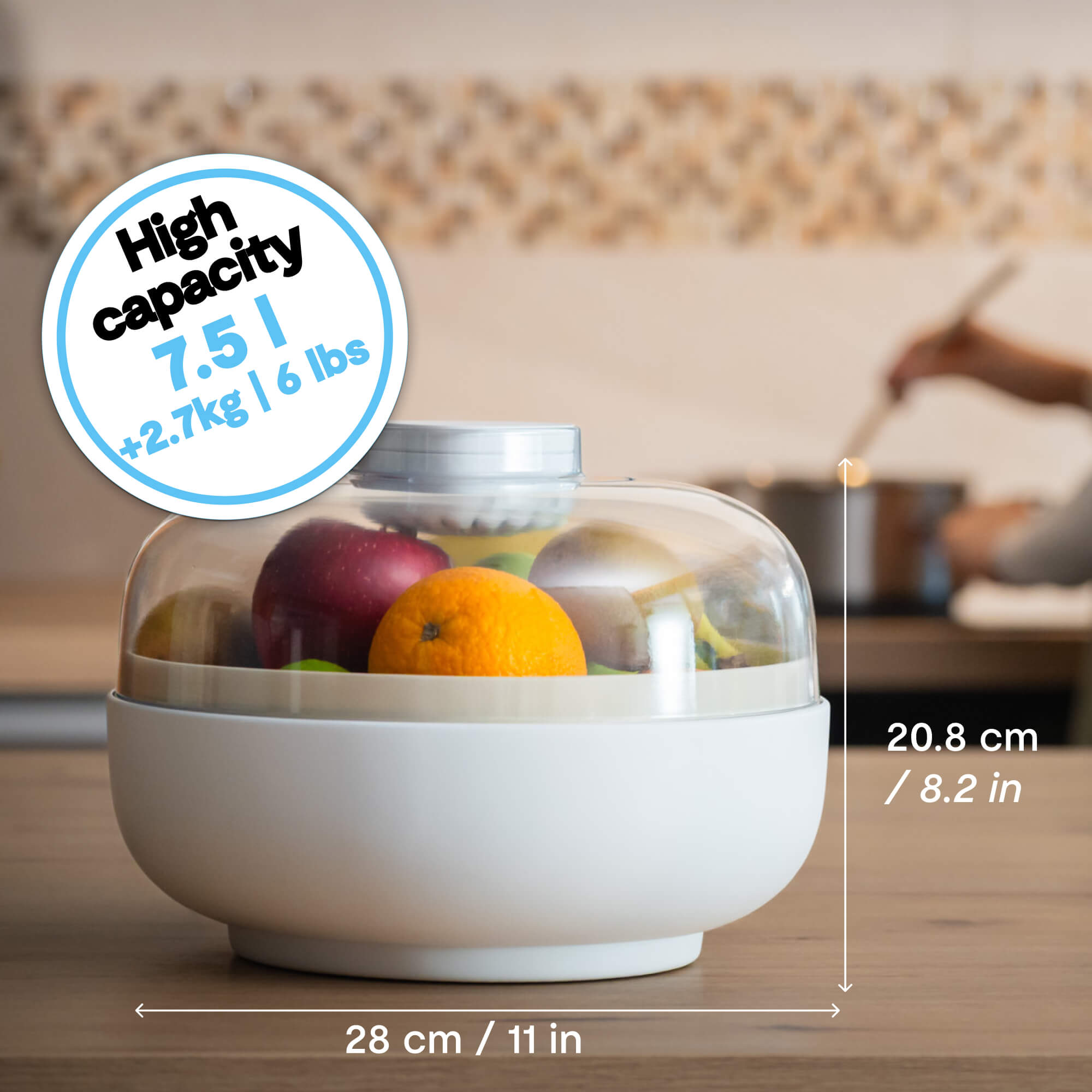 vitesy fruit bowl dimensions and capacity