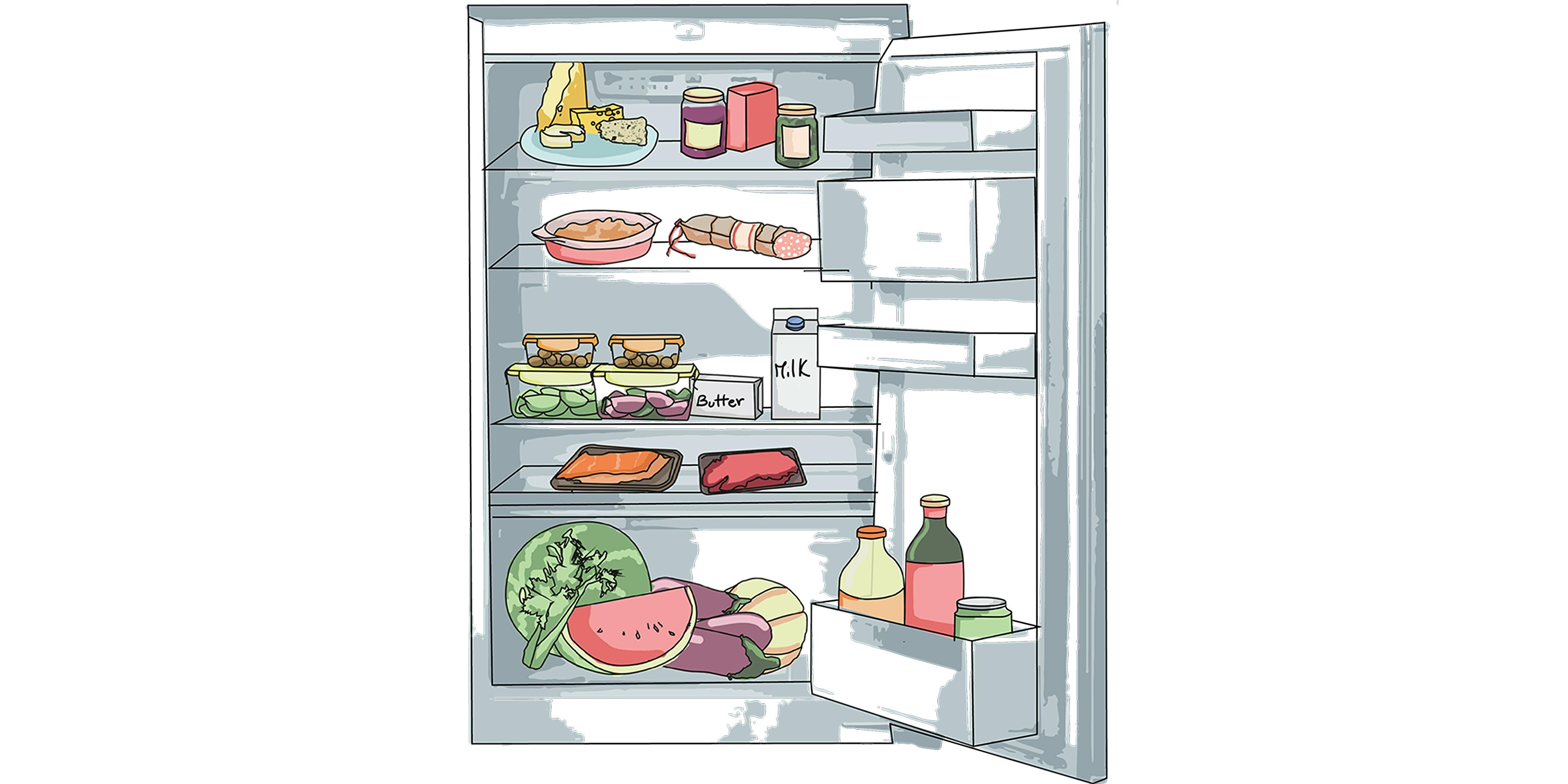 Where to place food in the fridge?