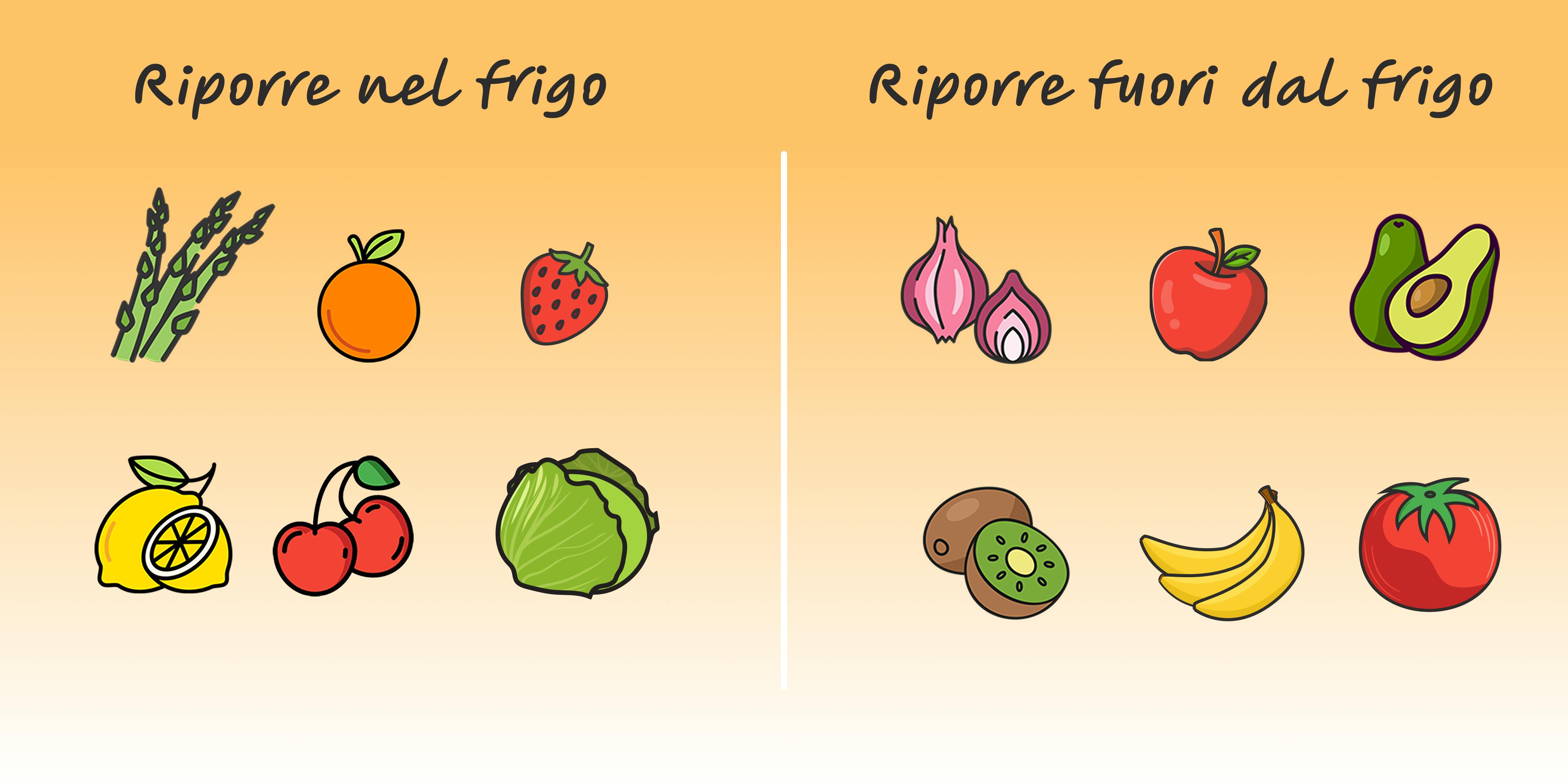 Quale frutta va in frigo e quale no?