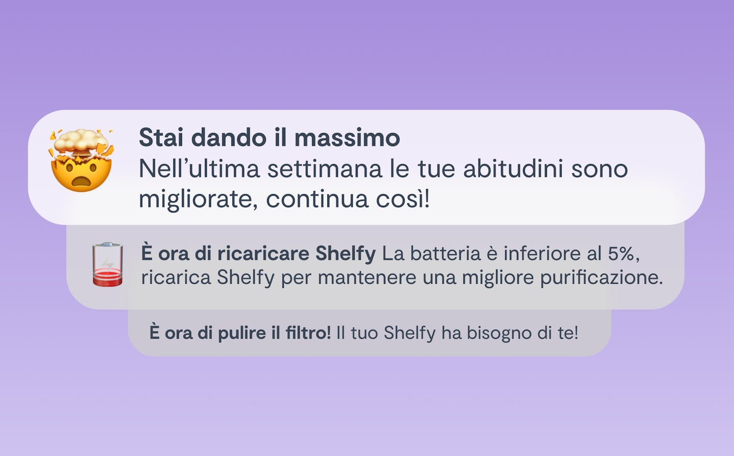 shelfy notifiche