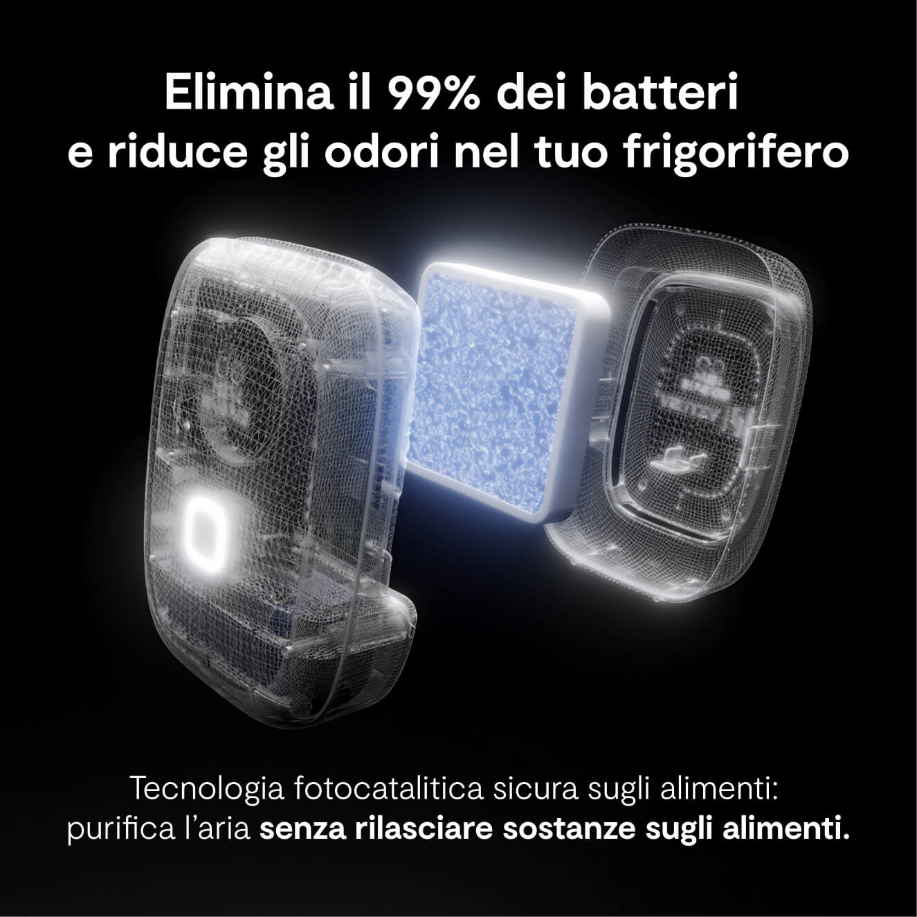 elimina 99% batteri con tecnologia fotocatalitica