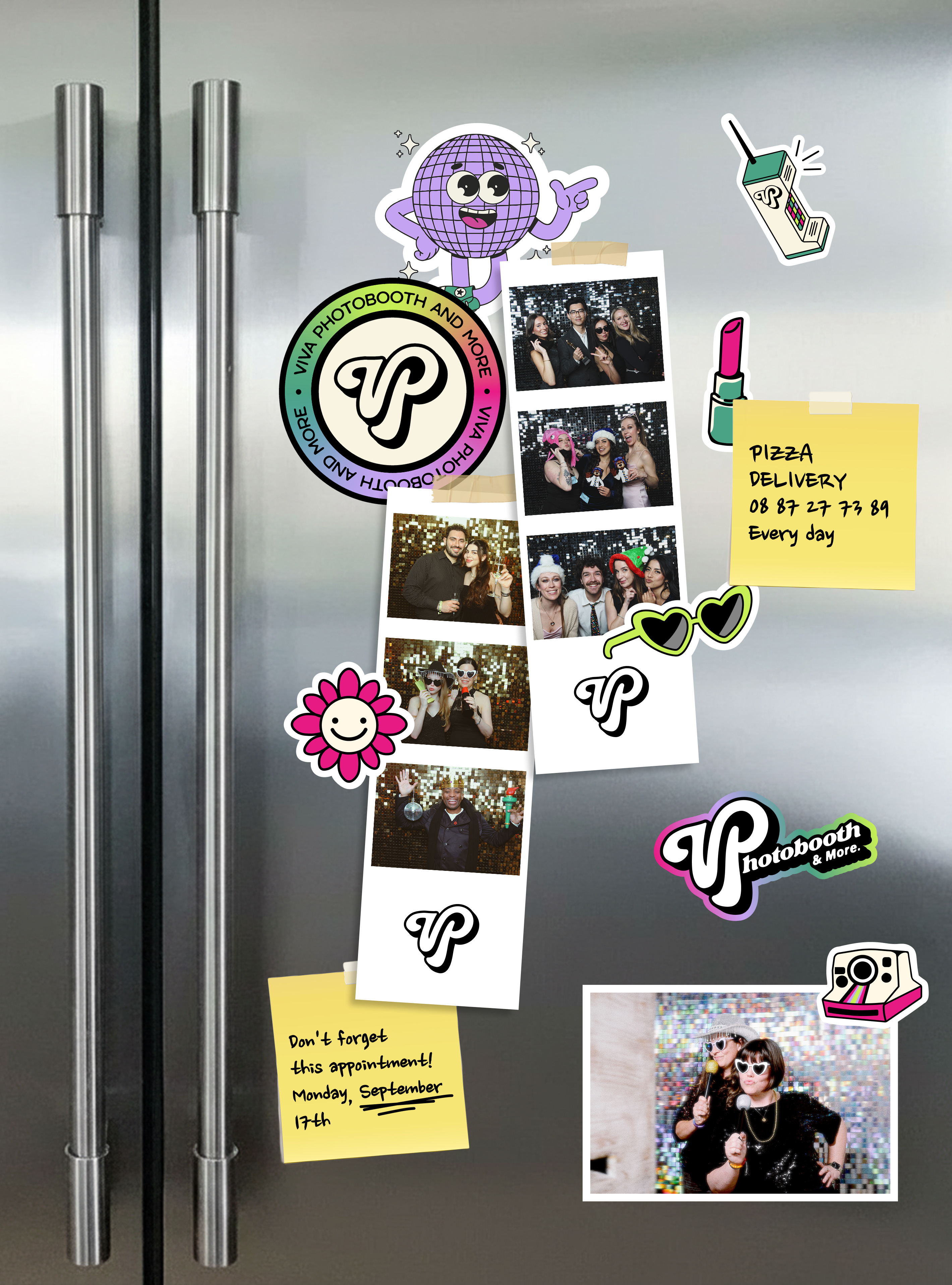 Stickers stick on refrigerator