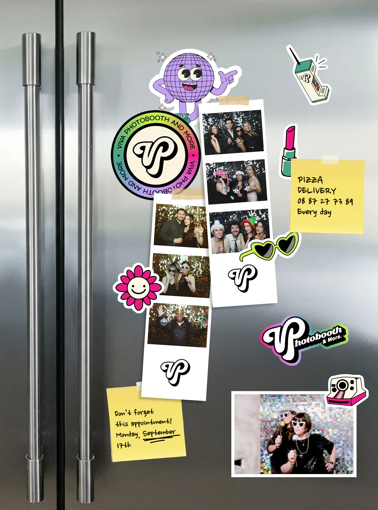 Stickers stick on refrigerator