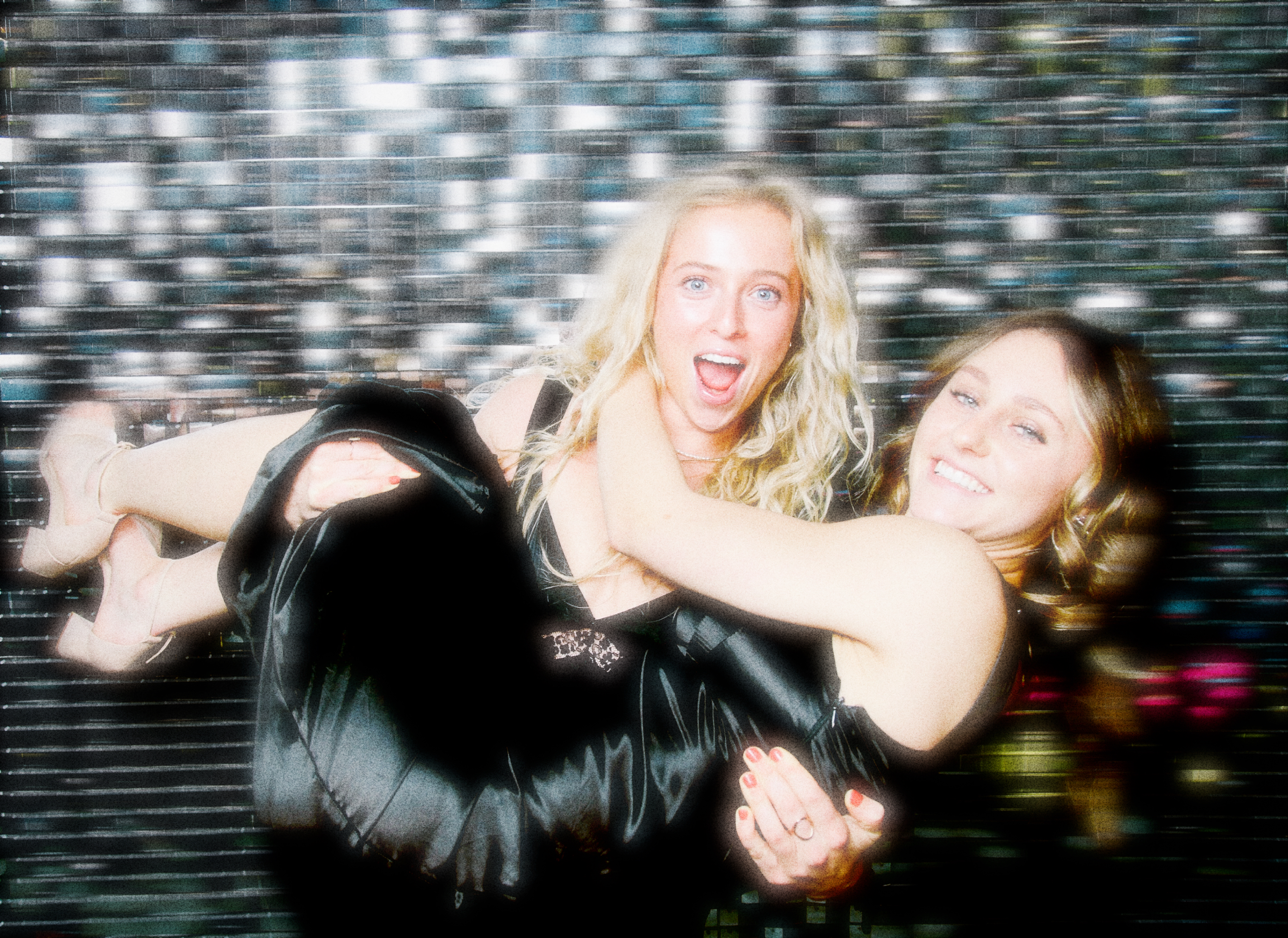 Two girls having fun posing