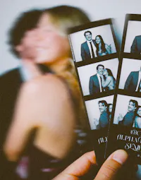 Photos of a happy young couple for a party with Viva Photobooth and More